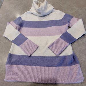 SUZY SHIER Cowl Neck Long Sleeves Color Block Pullover Sweater - Sz XS/TP